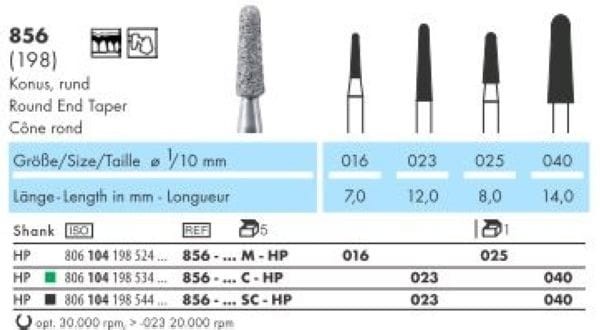 Frez diamentowy 856 zaokrąglony stożek na prostnicę (tabela).jpg