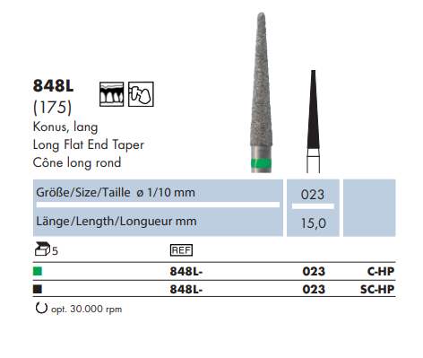 Frez diamentowy 848L długi ścięty stożek na prostnicę (tabela).png