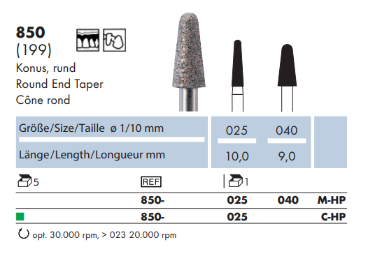 Frez diamentowy 850 zaokrąglony stożek na prostnicę (tabela).png