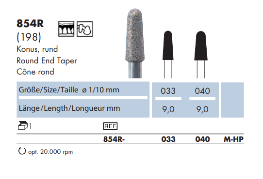 Frez diamentowy 854R zaokrąglony stożek na prostnicę (tabela).png