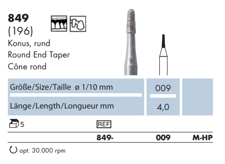 Frez diamentowy 849 mini zaokrąglony stożek na prostnicę (tabela).png