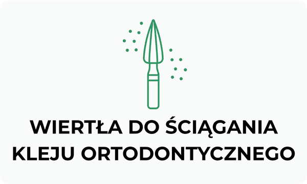 Wiertła do ściągania kleju ortodontycznego po leczeniu aparatem