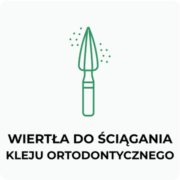 Wiertła do ściągania kleju ortodontycznego po leczeniu aparatem